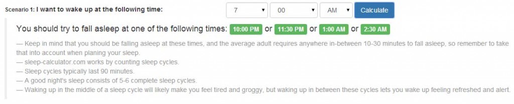 Sleep Calculator web app